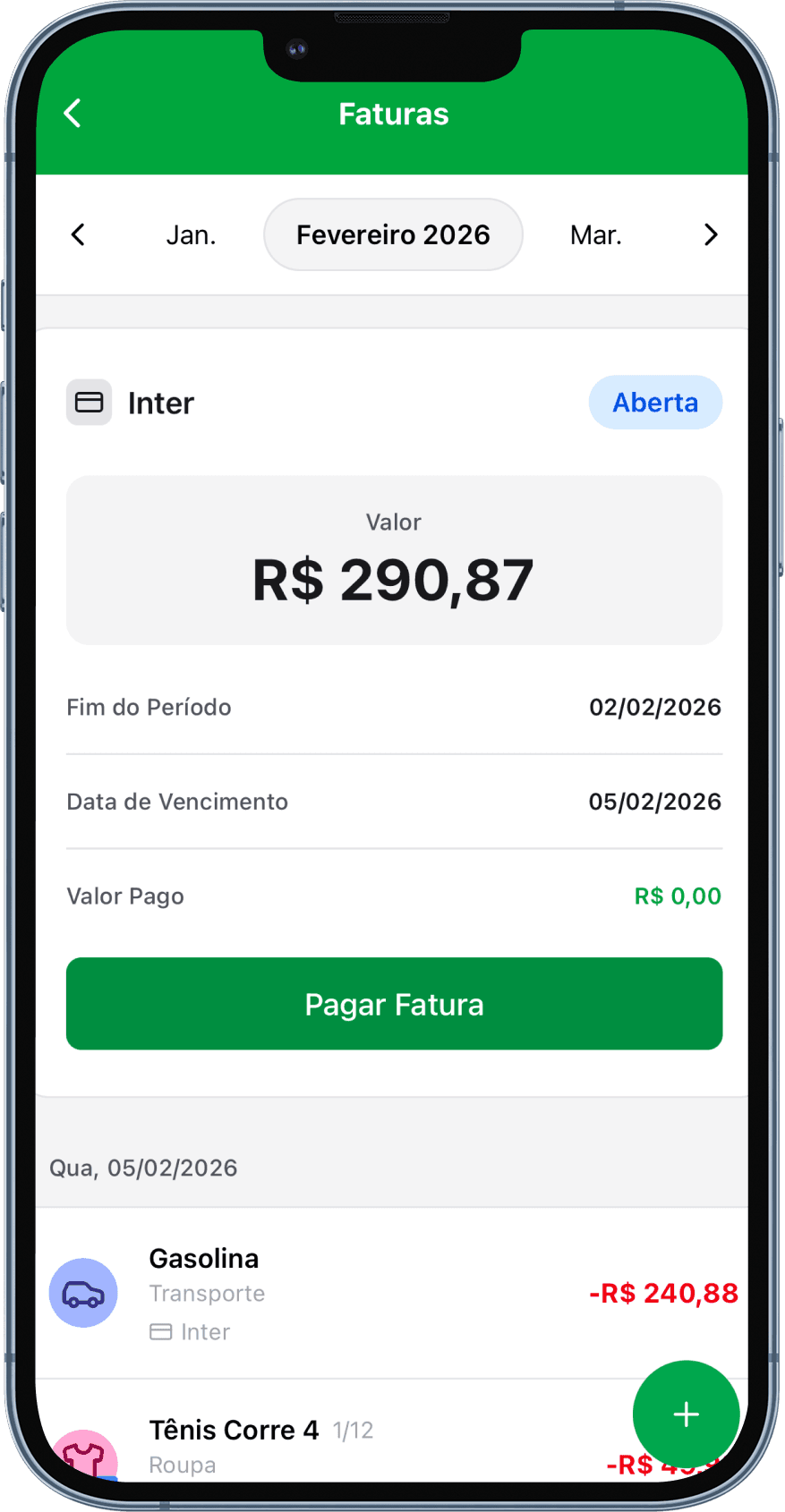 Fatura de cartão de crédito